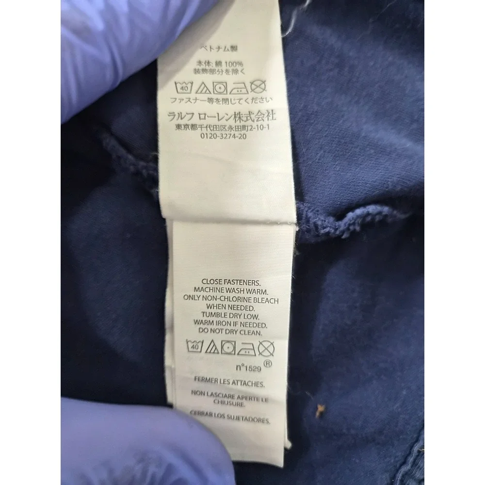 Polo Ralph Lauren Track Jacket Mens Medium Blue Cotton Mock Neck Performance